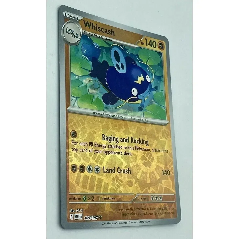 Whiscash‎ 109/197 Reverse Holo Obsidian Flames SV03 Pokemon TCG Mint Unplayed